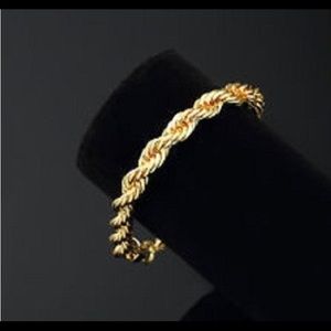 14k Gold Filled Rope Bracelet 8”